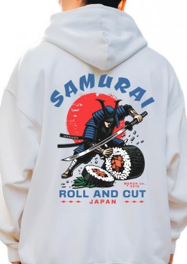 Hoodie Samurai Sushi Pop Culture White