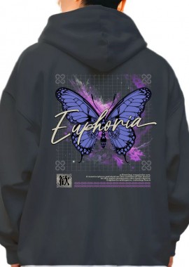 Pop Culture - Hoodie Butterfly Graphic Pop Culture Black