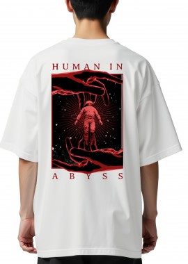 Oversized T-Shirt Space Graphic Pop Culture White