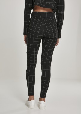 Urban Classics - Γυναικείο Κολάν Ψηλόμεσο Καρό TB3000 Urban Classics Black/White