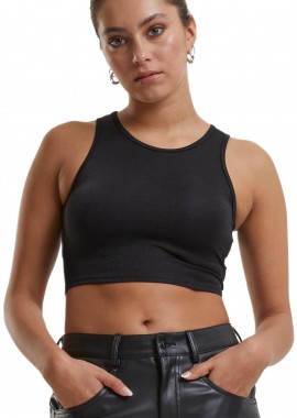 Urban Classics - Γυναικείο Cropped Top TB6990-00007 Urban Classics Glitter Black