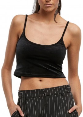 Urban Classics - Γυναικείο Βελούδινο Crop Top TB7115-00007 Urban Classics Black Black