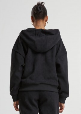 Urban Classics - Γυναικεία Ζακέτα με Κουκούλα Jacquard Velvet Oversized TB7121 Urban Classics Black