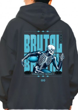 Pop Culture - Hoodie Rugby Skull Pop Culture Black