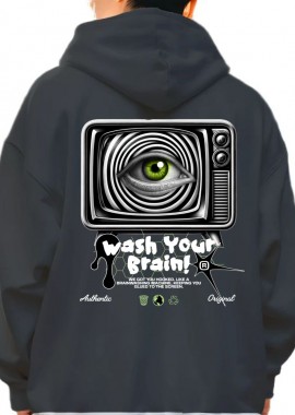 Pop Culture - Hoodie Wash Your Brain Pop Culture Black