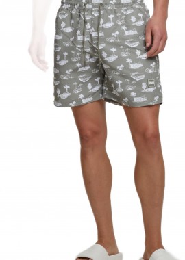 Ανδρικό Μαγιό TB2679-20306 Urban Classics Pattern Swim Shorts paleolive/white