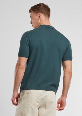 Knit Retro Shirt Urban Classics TB7550-20311 bottlegreen/whitesand