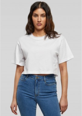 Γυναικείο T-Shirt Oversized Cropped BY264 Build Your Brand White