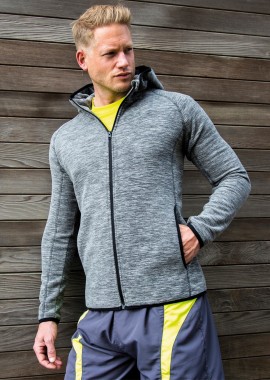 Spiro - Ανδρικό Microfleece Zip Hoodie S245M Spiro Marl Grey/Black