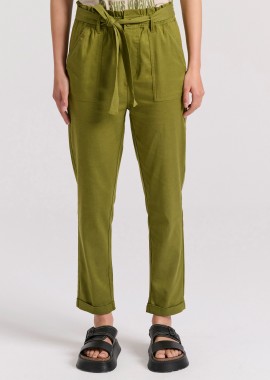 FUNKY BUDDHA - Lyocell blend cropped παντελόνι με ζώνη