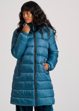 FUNKY BUDDHA - Μακρύ καπιτονέ puffer μπουφάν με κουκούλα