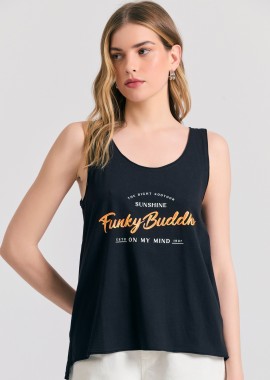FUNKY BUDDHA - Tank top με Funky Buddha τύπωμα από οργανικό βαμβάκι