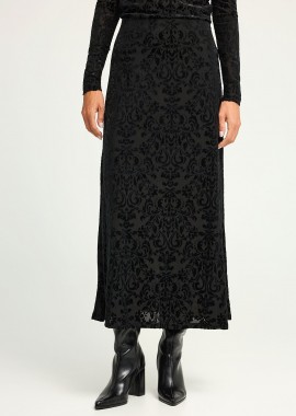 FUNKY BUDDHA - Maxi embroidery φούστα σε ίσια γραμμή