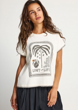 FUNKY BUDDHA - Γυναικείο relaxed t-shirt με τύπωμα