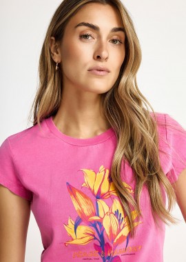 FUNKY BUDDHA - Γυναικείο slim t-shirt με τύπωμα