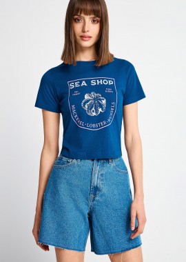 FUNKY BUDDHA - Γυναικείο βαμβακερό t-shirt με τύπωμα