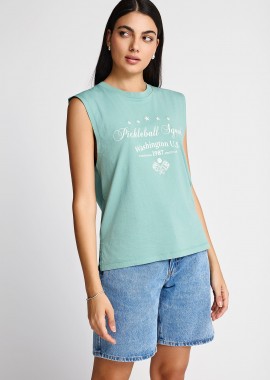 FUNKY BUDDHA - Γυναικείο βαμβακερό tank top με τύπωμα