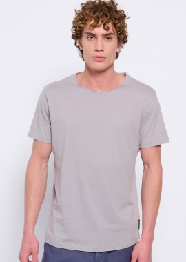 FUNKY BUDDHA - Loose fit t-shirt με raw cut λαιμόκοψη