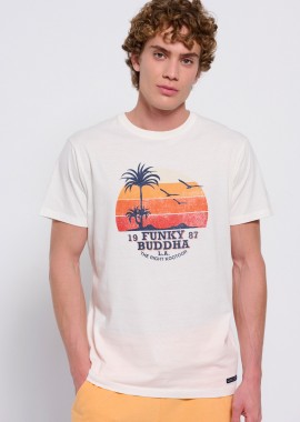 FUNKY BUDDHA - T-shirt από οργανικό βαμβάκι με τύπωμα