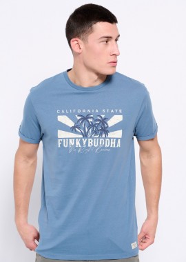 FUNKY BUDDHA - T-shirt με τύπωμα σε vintage look