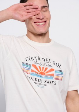 FUNKY BUDDHA - T-shirt από οργανικό βαμβάκι με τύπωμα