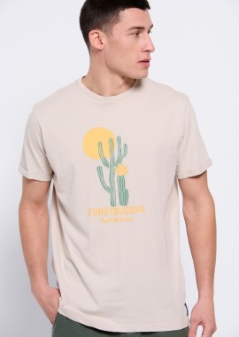 FUNKY BUDDHA - T-shirt από οργανικό βαμβάκι με τύπωμα