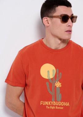 FUNKY BUDDHA - T-shirt από οργανικό βαμβάκι με τύπωμα