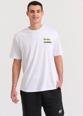 FUNKY BUDDHA - Relaxed fit t-shirt με brushed τύπωμα στην πλάτη