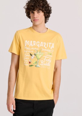 FUNKY BUDDHA - T-shirt με vintage coctail τύπωμα