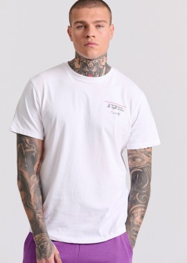 FUNKY BUDDHA - T-shirt με floral frame τύπωμα στη πλάτη