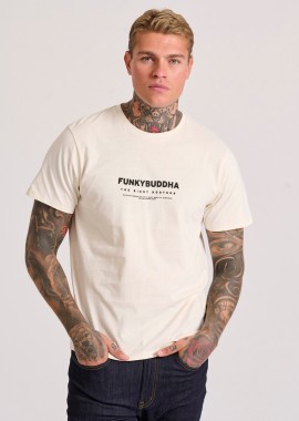 FUNKY BUDDHA - T-shirt με flock artwork τύπωμα