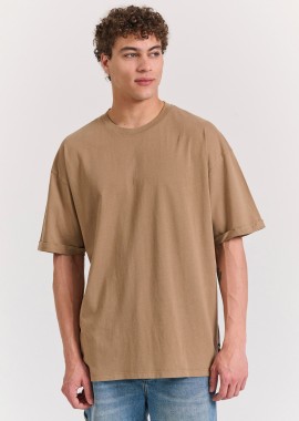 FUNKY BUDDHA - Oversized t-shirt με δίπλωμα στο μανίκι