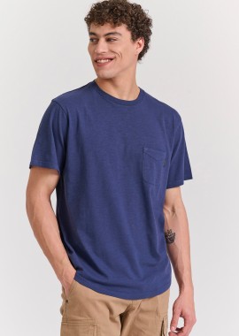 FUNKY BUDDHA - Βαμβακερό t-shirt με τσέπη στο στήθος