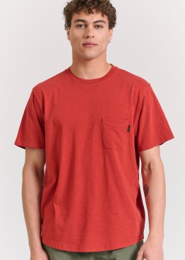 FUNKY BUDDHA - Βαμβακερό t-shirt με τσέπη στο στήθος