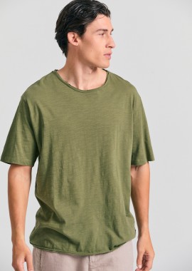 FUNKY BUDDHA - Relaxed fit t-shirt με raw edges