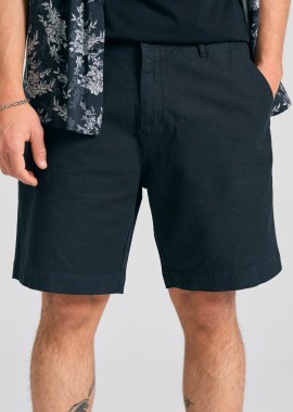 FUNKY BUDDHA - Loose fit linen blend chino βερμούδα