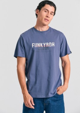 FUNKY BUDDHA - T-shirt με faded τύπωμα στο στήθος