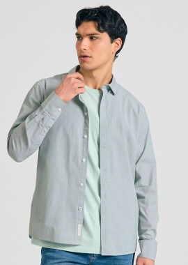 FUNKY BUDDHA - Yarn dyed oxford ριγέ πουκάμισο