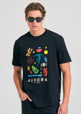 FUNKY BUDDHA - Relaxed fit t-shirt με graphic τύπωμα