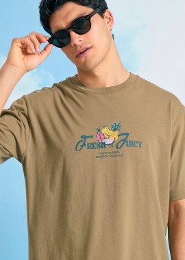 FUNKY BUDDHA - Relaxed fit t-shirt με τύπωμα στην πλάτη