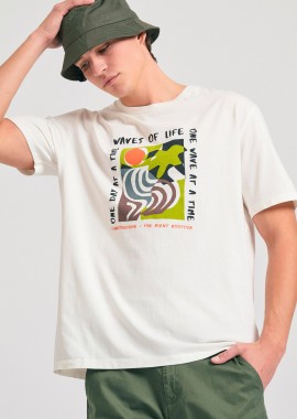 FUNKY BUDDHA - Relaxed fit t-shirt με abstract frame τύπωμα