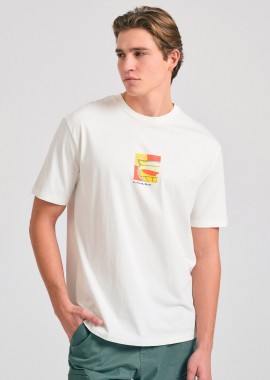 FUNKY BUDDHA - Relaxed fit t-shirt με retro τύπωμα στην πλάτη