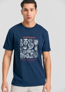 FUNKY BUDDHA - Ανδρικό t-shirt με graphic τύπωμα στο στήθος