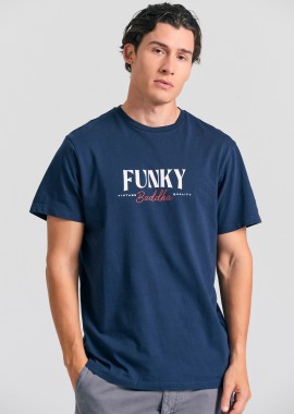 FUNKY BUDDHA - T-shirt με branded τύπωμα στο στήθος