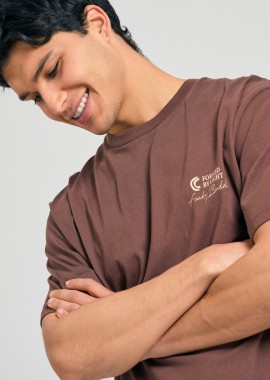 FUNKY BUDDHA - Relaxed fit t-shirt με ethnic look τύπωμα
