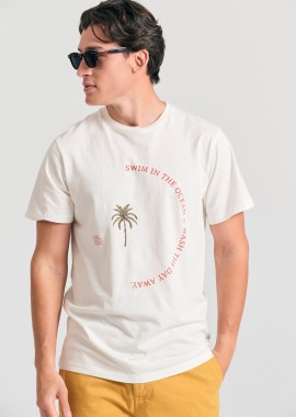 FUNKY BUDDHA - Organic cotton t-shirt με text artwork τύπωμα