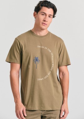 FUNKY BUDDHA - Organic cotton t-shirt με text artwork τύπωμα