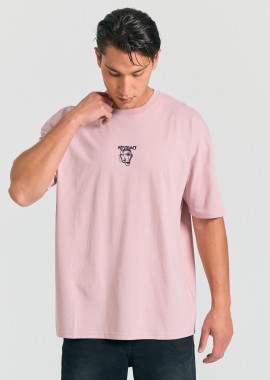 FUNKY BUDDHA - Oversized t-shirt με abstract τύπωμα στην πλάτη