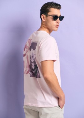 FUNKY BUDDHA - Organic cotton t-shirt με vintage φλοράλ τύπωμα