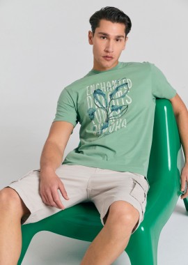 FUNKY BUDDHA - T-shirt με photographic τύπωμα από οργανικό βαμβάκι